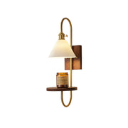 Walnut Shelf Sconce-DWHOME