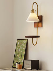 Walnut Shelf Sconce-DWHOME