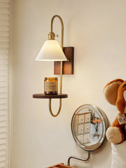 Walnut Shelf Sconce-DWHOME
