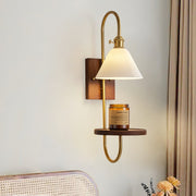 Walnut Shelf Sconce-DWHOME