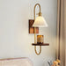Walnut Shelf Sconce-DWHOME