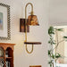Walnut Shelf Sconce-DWHOME