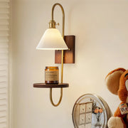 Walnut Shelf Sconce-DWHOME