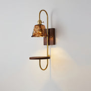 Walnut Shelf Sconce-DWHOME