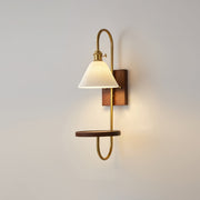 Walnut Shelf Sconce-DWHOME