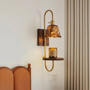 Walnut Shelf Sconce-DWHOME