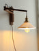 Walnut Swing Arm Wall Lamp.