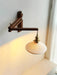 Walnut Swing Arm Wall Lamp.