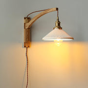 Walnut Swing Arm Wall Lamp-DWHOME