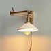 Walnut Swing Arm Wall Lamp.