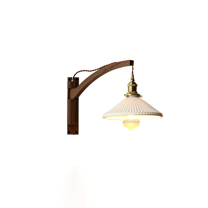 Walnut Swing Arm Wall Lamp - Vakkerlight