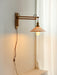 Walnut Swing Arm Wall Lamp.