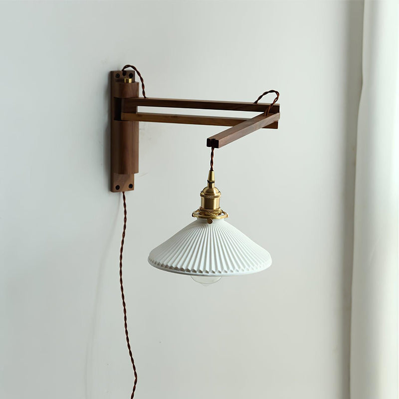 Walnut Telescopic Wall Lamp-DWHOME