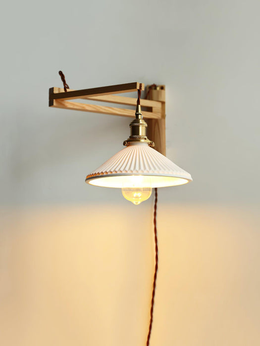 Walnut Telescopic Wall Lamp.