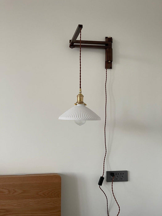 Walnut Telescopic Wall Lamp.