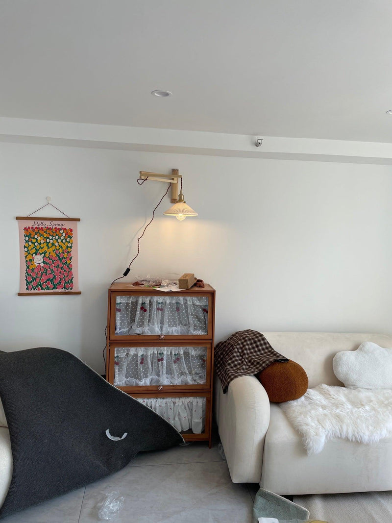 Walnut Telescopic Wall Lamp-DWHOME