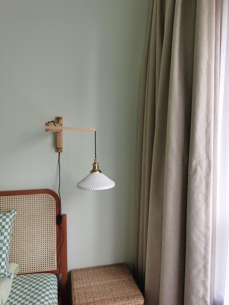 Walnut Telescopic Wall Lamp-DWHOME