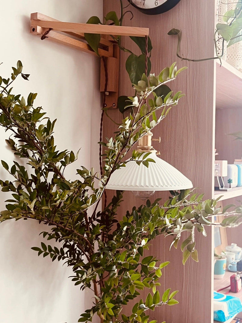 Walnut Telescopic Wall Lamp-DWHOME