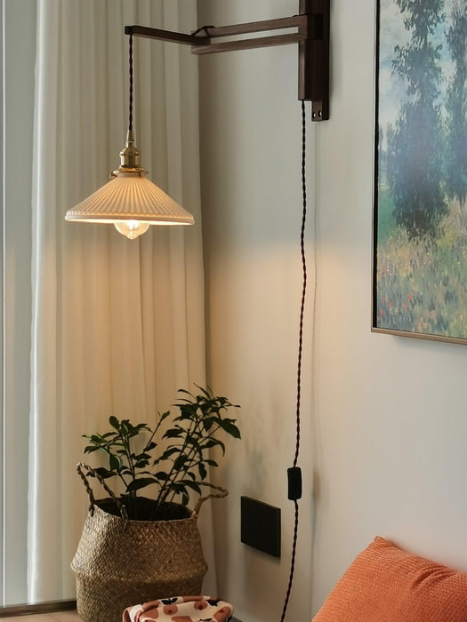Walnut Telescopic Wall Lamp-DWHOME