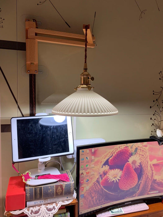 Walnut Telescopic Wall Lamp-DWHOME
