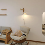 Walnut Telescopic Wall Lamp-DWHOME