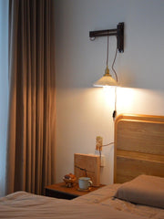 Walnut Telescopic Wall Lamp-DWHOME
