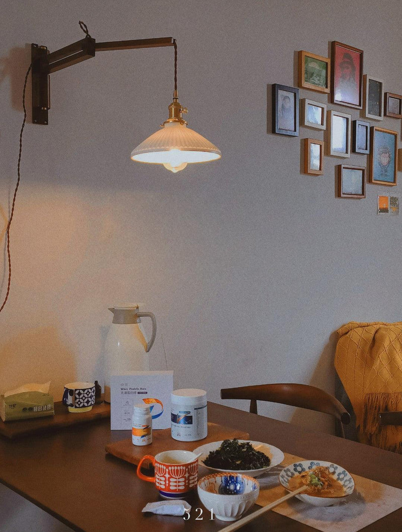 Walnut Telescopic Wall Lamp-DWHOME