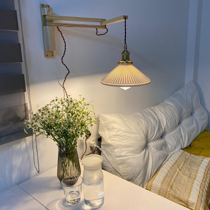 Walnut Telescopic Wall Lamp-DWHOME