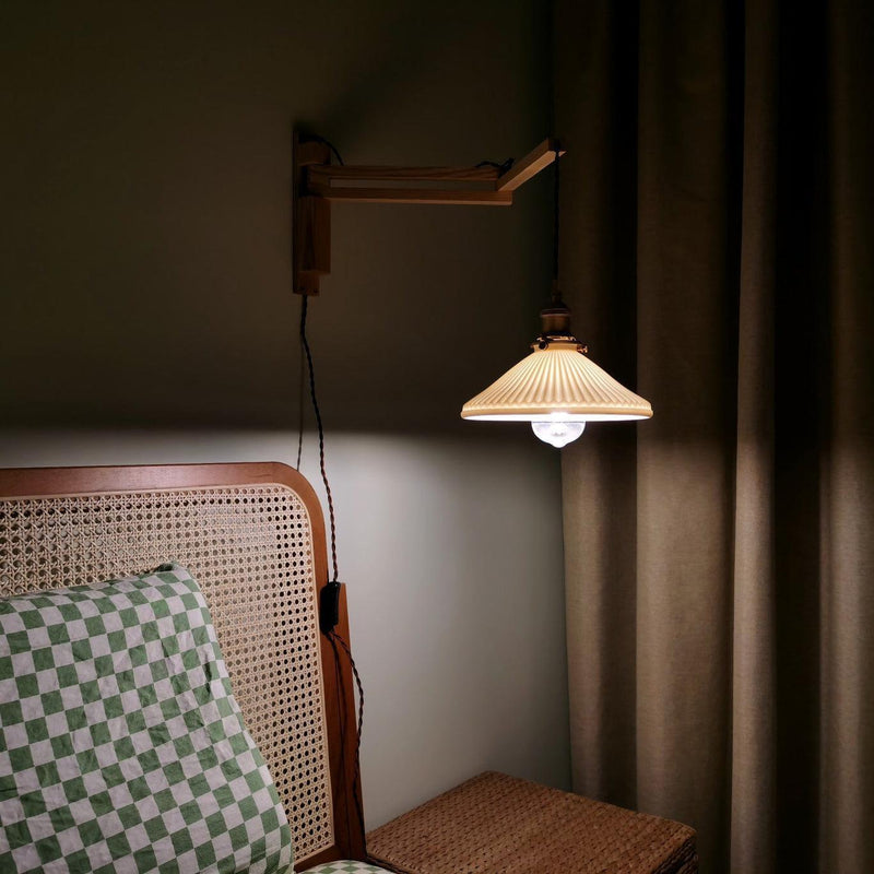 Walnut Telescopic Wall Lamp-DWHOME