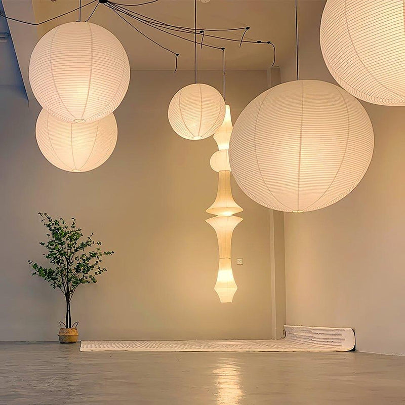Washi Paper E Pendant Swag Light-DWHOME