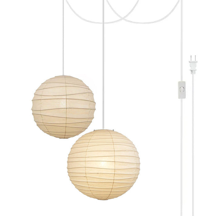 Washi Paper Pendant Swag Lamp