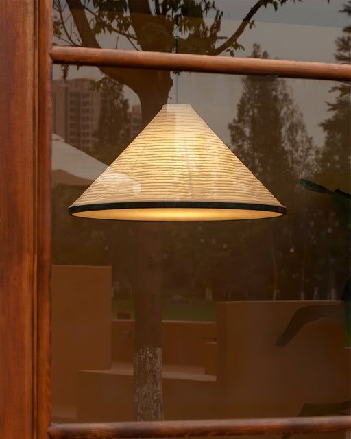 Washi Paper Pyramid Pendant Lamp.