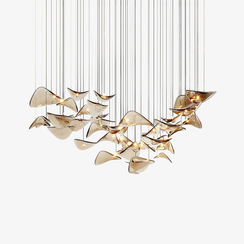 Wave Floating Leaf Chandelier-DWHOME