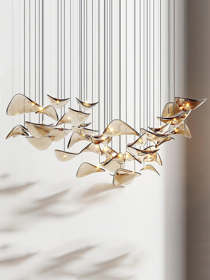 Wave Floating Leaf Chandelier-DWHOME