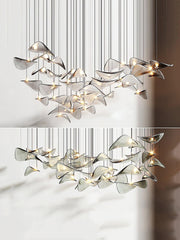 Wave Floating Leaf Chandelier-DWHOME