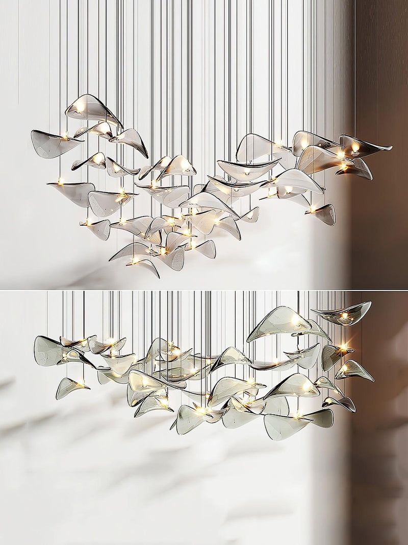 Wave Floating Leaf Chandelier-DWHOME