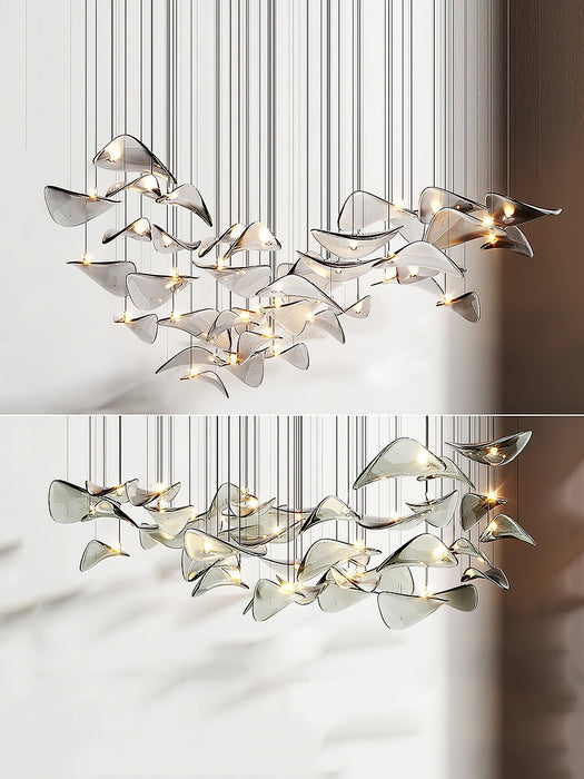 Wave Floating Leaf Chandelier.