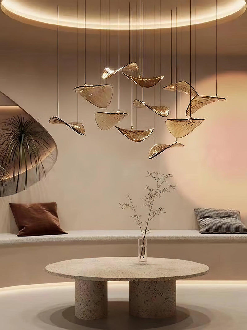 Wave Floating Leaf Chandelier-DWHOME