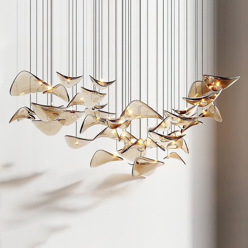 Wave Floating Leaf Chandelier-DWHOME