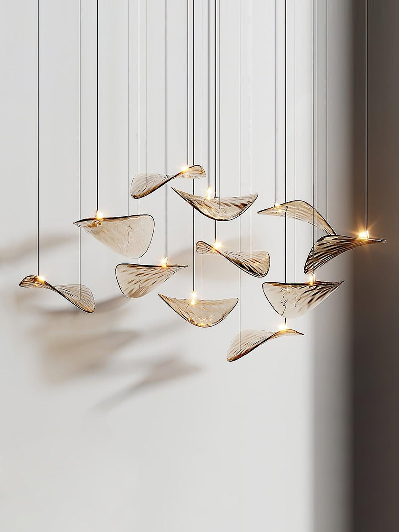 Wave Floating Leaf Chandelier-DWHOME