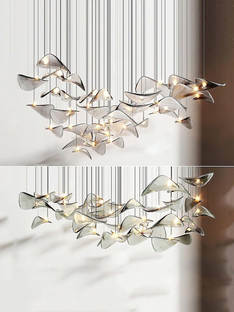 Wave Floating Leaf Chandelier-DWHOME