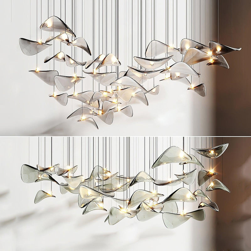 Wave Floating Leaf Chandelier-DWHOME
