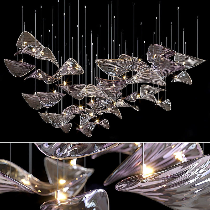 Wave Floating Leaf Chandelier-DWHOME