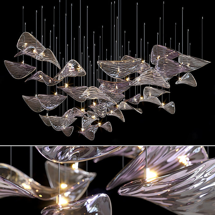 Wave Floating Leaf Chandelier.