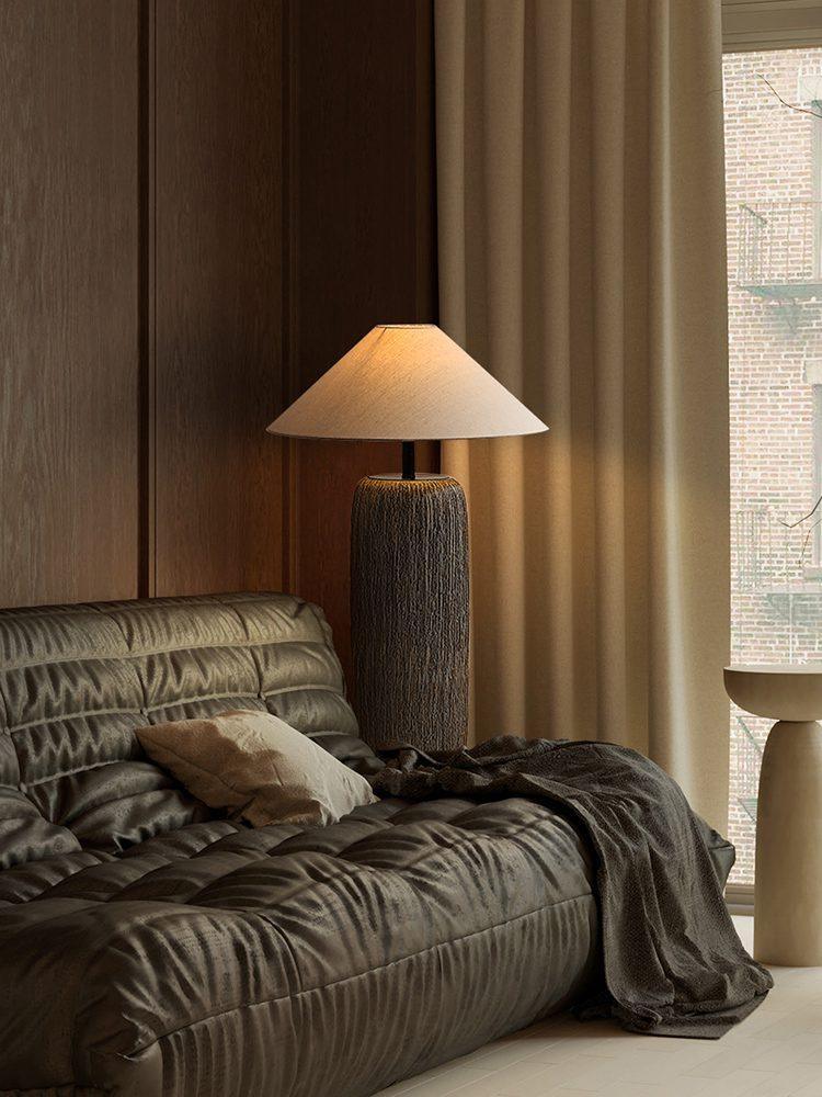 Weathered Wood Grain Floor Lamp-DWHOME