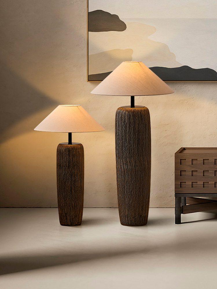 Weathered Wood Grain Floor Lamp-DWHOME