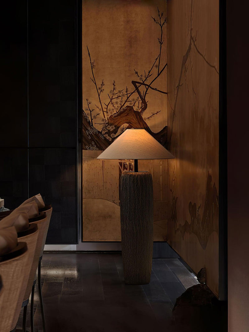 Weathered Wood Grain Floor Lamp-DWHOME