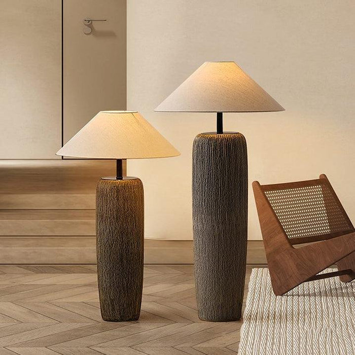 Weathered Wood Grain Floor Lamp.