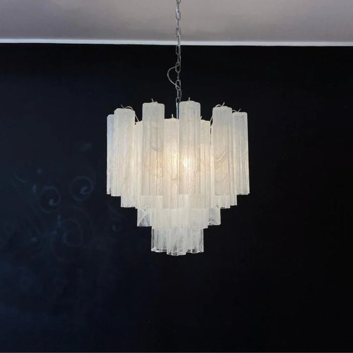White Murano Glass Tube Chandelier-DWHOME