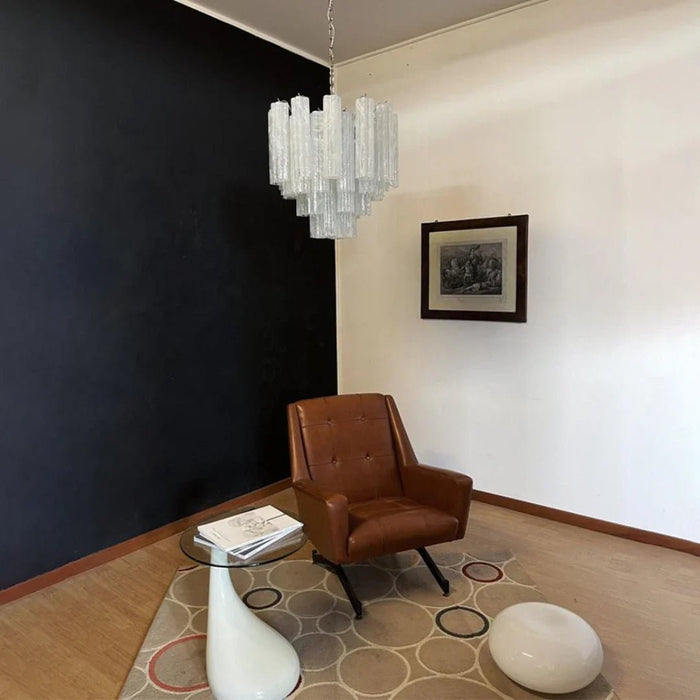 White Murano Glass Tube Chandelier-DWHOME